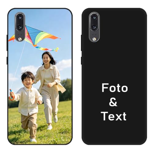YonderYM Case Compatible with Huawei P20, Custom Photo Text Name Customized Personalized Gift Cover Black TPU