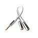 HTTX 4-Position 3.5mm Stereo Male to Dual Female Audio Y Headphone Splitter Flat Cable Gold Plated Plugs Output for External Speakers (White)