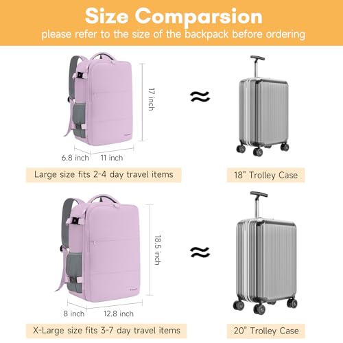 Image of Taygeer Travel Backpack for Men Women, TSA Friendly Mochila for Business | Airline Approved Underseat Personal Item Bag with 17.3 inch Laptop Compartment, Carry On Bag for Weekend Hiking, Orchid Purple