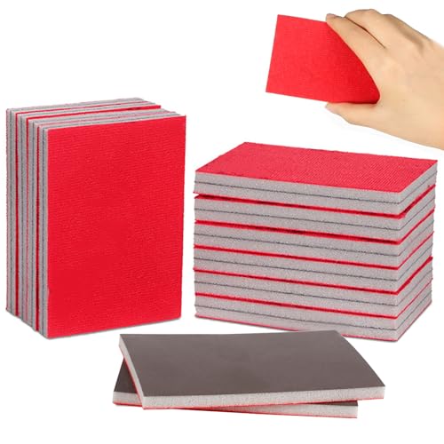 Jortmrd 20 Pièces Éponge de Ponçage Eponge Abrasive Blocs D'éponges de Ponçage Éponges Abrasives à Grains 3000 Bloc de Ponçage Éponge pour Bois, Métal