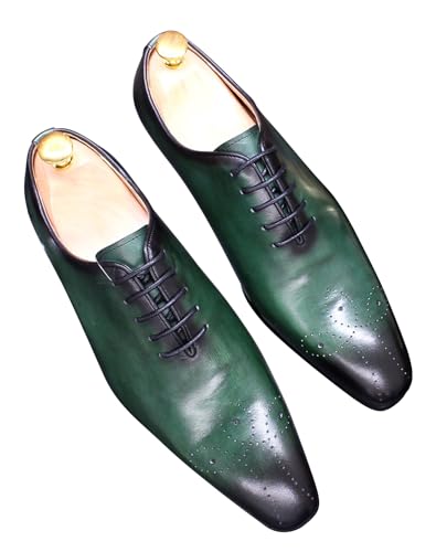 Image of Santimon Mens Oxfords Formal Dress Genuine Leather Handmade Derby Casual Brogues Oxfords Tuxedo Fashion Walking Shoes for Men