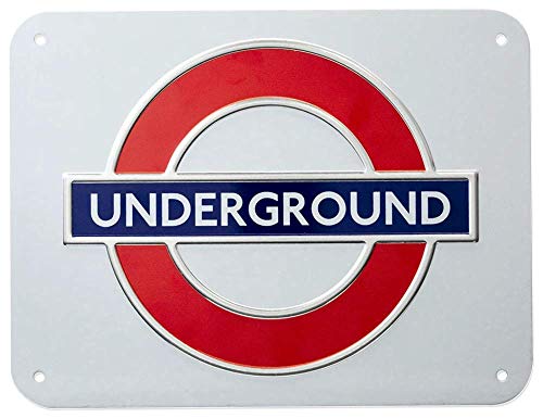 GWC Letrero de metro de Londres, subterráneo, cartel de metal mediano