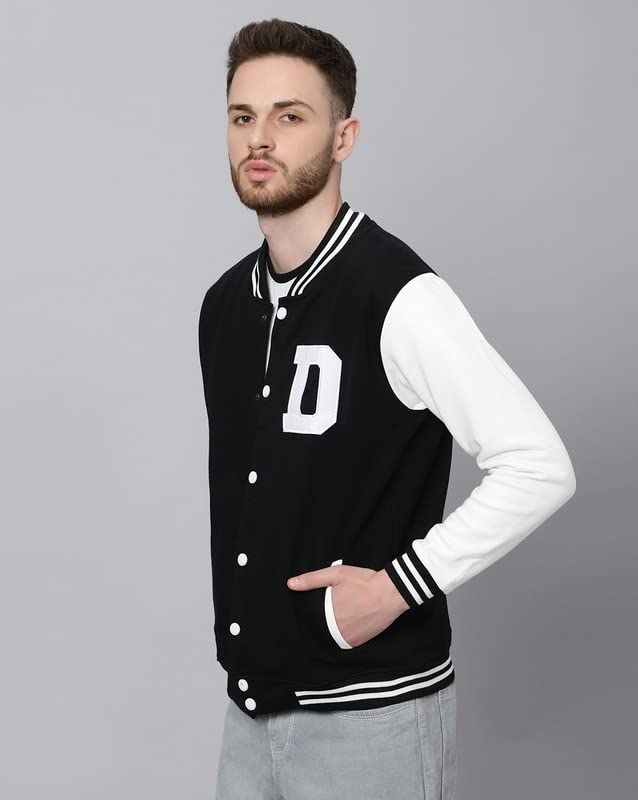 Image of BE SAVAGE Men's Cotton Blend Standard Length Varsity Jacket