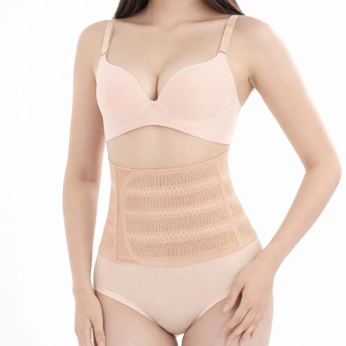 Postpartum Belly Band XL Breathable Abdominal Binder for C-Section Recovery Adjustable Waist Trainer & Back Support Belt for Women Post Surgery Recovery Wrap for Lower Belly Fat (L 85-94CM)