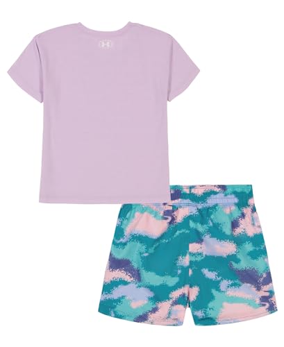 Image of Under Armour Girl's 2-Piece Short Sleeve Graphic Tee and Shorts Set, Outdoor Collection