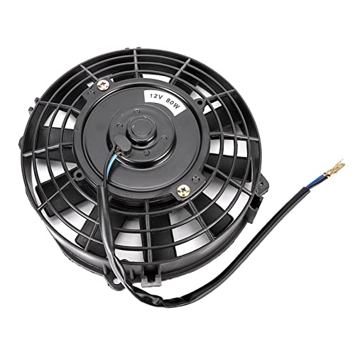 Ventola Sottile da 7 Pollici Ventola di Raffreddamento del Radiatore Elettrica Push Pull Thermo 12V con Kit di Montaggio Universale Nero