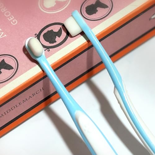 Image of Small Dog Toothbrush, Cat & Puppy Tooth Brushing Kit, Ultra Soft & Mini Head Teeth Brush for Kitten & Tiny Pet 2 PCS, Blue