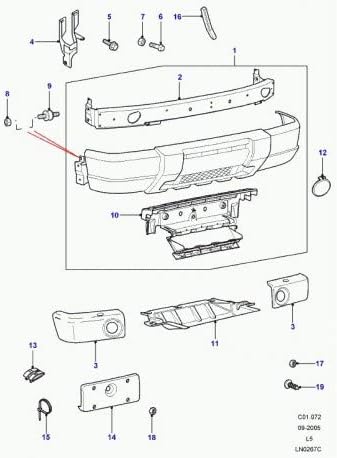 Genuine Land Rover DRE500080PMA Front License Plate Bracket for 2003-2004 Discovery 2