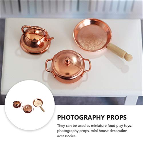 ARTIBETTER 3Pcs Dollhouse Miniature 1: 12 Simulado Mini Kit de Cozinha Cozimento Festa de Aniversári