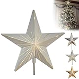 Decoración para árbol de jengibre, estrella de resina de 5 puntos con temporizador automático, decoraciones navideñas caprichosas, elegante decoración de doble cara para el hogar y fiestas