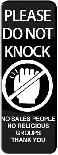 Please Do Not Knock Notice Sign, 3 x 10 Inch Acrylic, Rounded Corners