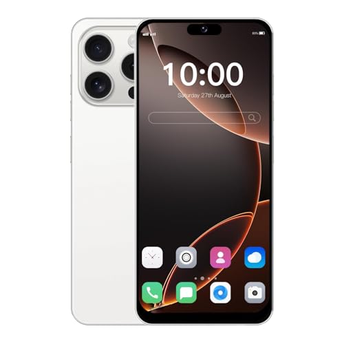 QrZrQ 4G Smartphone has 6.3-inch HD Incell Display, 32GB ROM (Expandable up to 256GB), Dual SIM Free Unlocked Android 12.0,Support Bluetooth/Wifi/GPS/FM Mobile Phone (White)