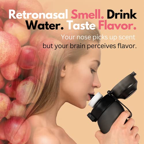 Flavorie Water Bottle Black, 650 ml - For Flavoring Water, Leakproof, BPA-Free Tritan