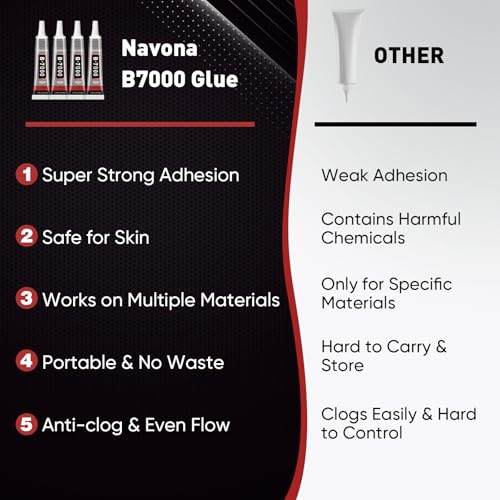 Image of 8 PCS 15ml B7000 Glue Clear with Precision Tip, Bedazzling Glue, Super Glues, Rhinestone Glue for Nail, Craft Glues, Jewelry Making, Nail Art, DIY, Makeup, Shoes