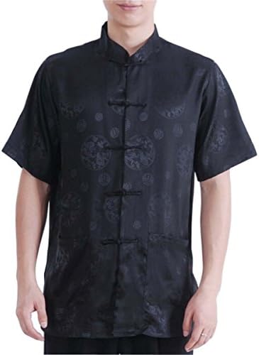 Blingland Kung Fu Short Sleeve Tang Suit Chinese Clothing Shirt for Men