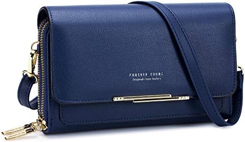 Roulens Small Crossbody Phone Bag for Women,PU Leather Mobile Phone Bags Card Holder Purse and Handbags,Shoulder Bag with Adjustable Strap