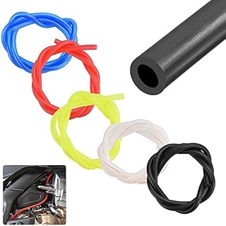 ZACUDA 5PCS Petrol Fuel Line Hose 1 Meters Fuel Hose Pipe Colorful High Temperature Premium Rubber Fuel Line for Motorcycle , Chainsaws, Weeders, Trimmers (Black/Red/Blue/Yellow/Transparent)
