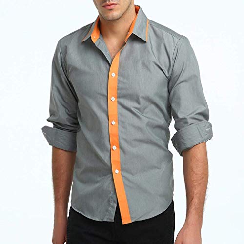 HhGold Camisa Negra para Hombre Slim Fit Top Polo Manga Larga Barato...