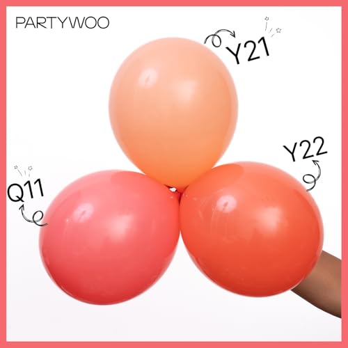 Image of PartyWoo Coral Balloons 100pcs Different Sizes of 36 18 12 10 5 Inch Pastel Red Coral Pink Latex Balloon Arch Kit Garland for Wedding Anniversary Birthday Summer Themed Party Decorations Red-Q11