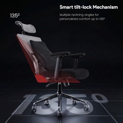 Image of ValorX USA Summit 2026 Ergonomic High Back Office Chair | Orthopedic Memory Foam Back Cushion | Smart Tilt-Lock Mechanism | Breathable Italian Mesh | 3D Armrest | 3 Year Warranty | Black & Grey