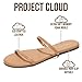 Project Cloud Summer Sandals for Women 2026 - Memory Foam Insole and Eco-Crafted Leather Beach Flip Flops for Women - Non Slip and Lightweight Double Strap Womens Sandals (Transition,TAN, 7.5)