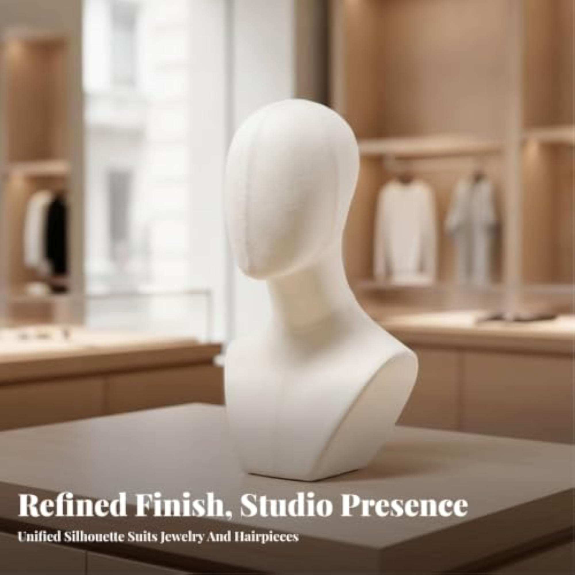 Textile-Covered Display Bust for Boutique
