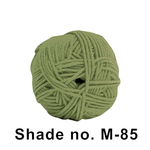 Image of VCR 4 Ply Dark Olive Yarn, 100 Grams Hank, 190 Meters Length, Acrylic Ball for Crochet and Knitting, Soft Crosia Threads, Pack of 1 Yarn, Suitable for DIY Crafts
