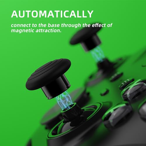 Image of eXtremeRate 6 in 1 Metal Thumbsticks Replacement for Xbox Elite Series 2 Controller, Swappable Magnetic Joysticks Accessories Parts for Xbox Elite Series 2 Core Controller - Metallic Black