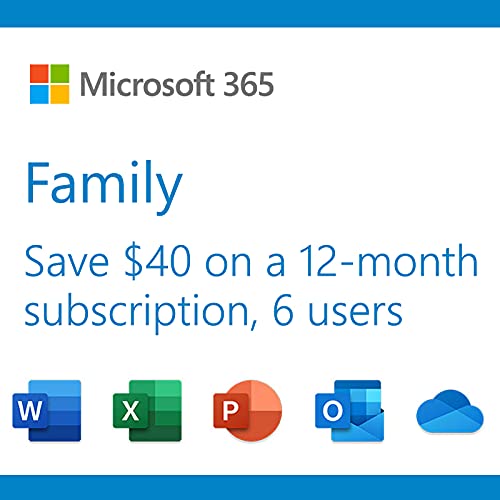 Microsoft 365 Family | 12-Month Subscription, up to 6 people | Premium Office Apps | 1TB OneDri…