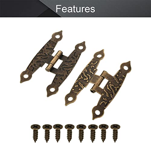 Charnières métalliques pliantes 65x33mm bronze pour tiroir de boîte à outils - 4