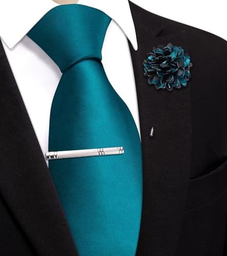 Image of Hi-Tie Men's Extra Long Solid Satin Tie Set 63 Inch /70 Inch Formal Necktie