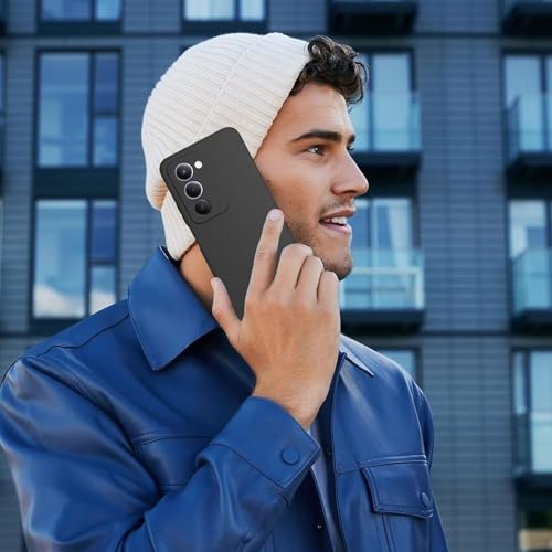 Image of DIZORO Compatible with Mi Redmi 15 5G Back Cover with Upgraded Square Edges for Camera Protection Shockproof Flexible Matte Liquid Silicone Mobile Phone Case (Black)