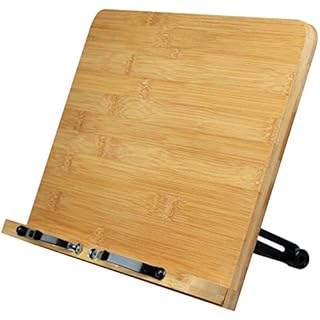 L.Y.F LAB ブックスタンド 【角度9段階調整】 書見台 読書台 本立て 勉強 木製 竹製 選べる3サイズ (34×24cm)