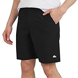 Quiksilver Mens Regular Fit Fixed Waist Water Friendly Active Hybrid Shorts, Solid Design - Black, 38