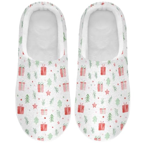 Fuzzy Memory Foam Slippers for Women/Men Gift Box Stars Pattern Fluffy Winter House Shoes Indoor and Outdoor2