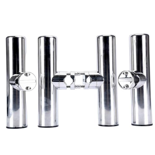 Yaegarden 4-Pack Stainless Rod Holder Clamp Boat Fishing Rod Holder with Clamp, Stainless Clamp on Fishing Rod Holder for Rails 7/8" to 1" by Yaegarden - Image 3