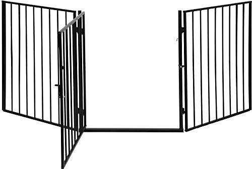 ib style® CATO | schoorsteenbeschermingsrooster | uitbreidbaar | dubbele sluiting | 3-delig / 180cm zwart - Image 4