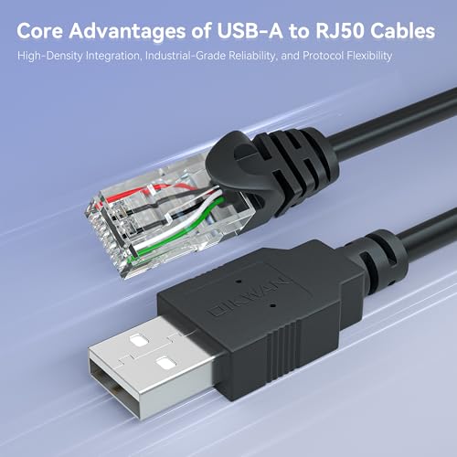 OIKWAN USB to RJ50 Cable Compatible with APC Smart-UPS/Back-UPS Series | Compatible with PowerChute Software (Equivalent to AP9827) | Plug & Play Data Monitoring & Shutdown Control