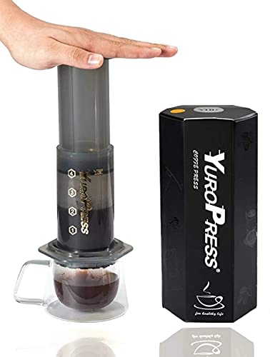 Suporte Para Filtrar Café, Cinza Transparente Cafeteira YuroPress Sistema Expresso Coffee - De Uma a