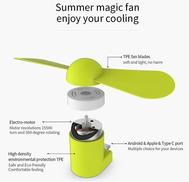 Image of APNI-DUKAN Micro USB Mini Fan 2-Blade Fan High Speed USB Fan, Mini Mobile Cooler, Mini fan Support with All Android & Micro USB Mini Smatphones (Multi-colour)