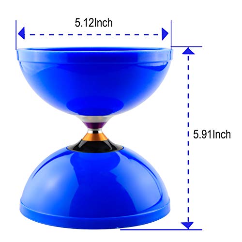 magicyoyo pro triple bearing diabolo medium size 5 blue chinese yoyo toy with 2 pair carbon sticks 2 extra strings 1 net bag high performance chinese yoyo diabolo skill toy