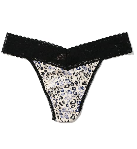 Hanky Panky Women's DreamEase Original Rise Thong 3 Pack, Black/Chai/Spotted3
