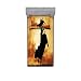 Lunarable Western Spannbettlaken & Kissenbezug Set, Bullrider-Silhouette bei Sonnenuntergang, dramatischer Himmel, ländliche Landschaft, Rodeo, Doppelbett, bernsteinfarben Schwarz