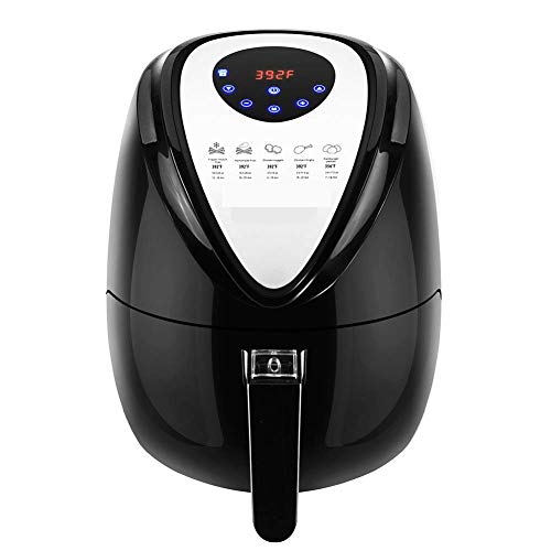 Lovinland Electric Air Fryer 2.85 Quart, 1500 W Digital Hot Air Fryer Oven Oilless Cooker for Roasting, 7 Preset LED Digital Touchscreen,Non Stick, Black