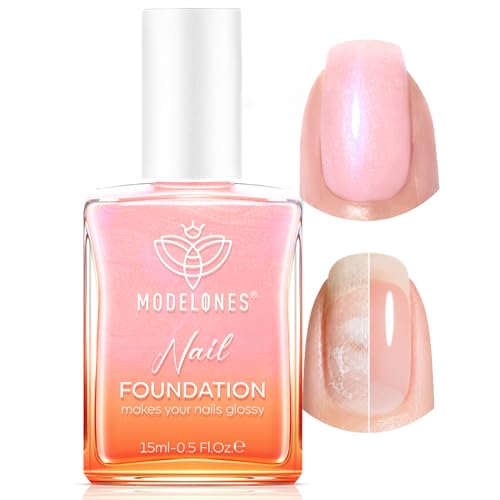 modelones Nail Strengthener, Sparkle Pink Nail Polish Nail Repair for