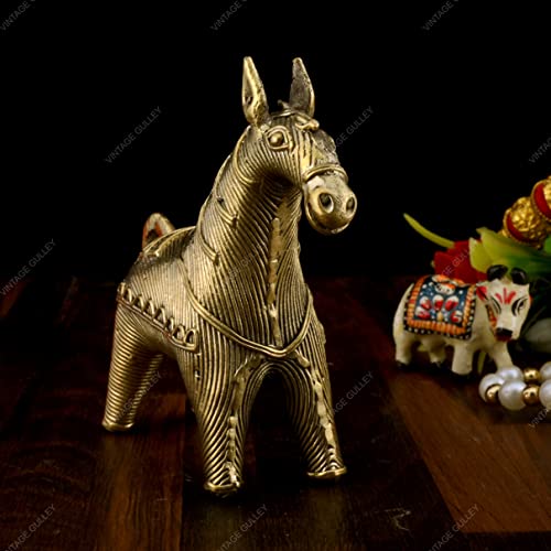 Image of Vintage Gulley Dhokra Catalog Horse I Home Decor I Interior I Handcrafted I Handmade I Artwork