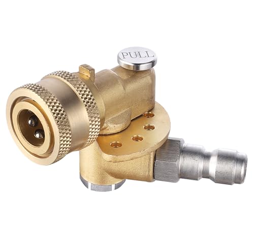 Meteor Blast Pivoting Coupler, 120 Degree with 5 Angles, heavy duty design and Stainless Steel Safety Lock for Pressure Washer Spray Nozzle, Clean Hard to Reach Area, 5000PSI, 1/4” Quick Connect