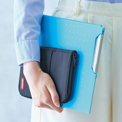 Image of LIHIT LAB Slim Pen /Pencil Pouch, Wide, 0.7 x 5.5 x 8.5 Inches, Indigo (A7653-11)
