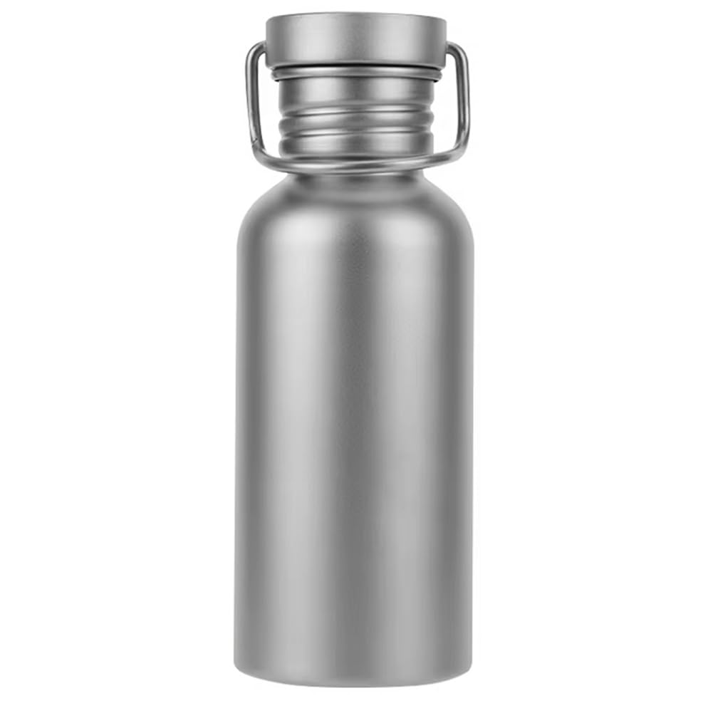 Sirxlevcy Titanium Water Bottle 500ml - Ultralight, Leak-Proof, Reusable Sport Bottle for Cycling, Hiking, Camping