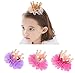 Ecome 3pcs Girl Hairpin Baby Elastic Flower Crown Headwear Hair Accessories